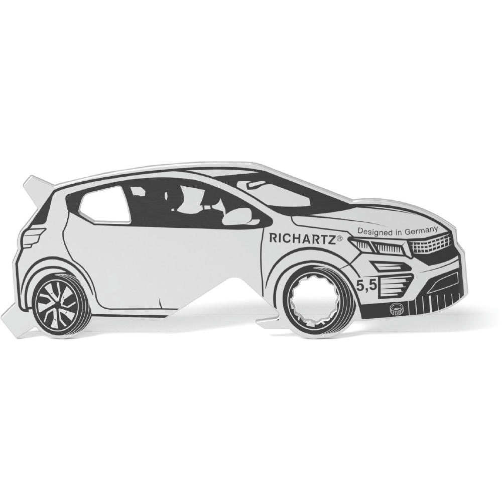 RICHARTZ SHAPE TOOL car: Flaschenöffner in Autoform mit Sechskantschlüssel – Flaschenöffner zum Bedrucken mit Ihrem Logo