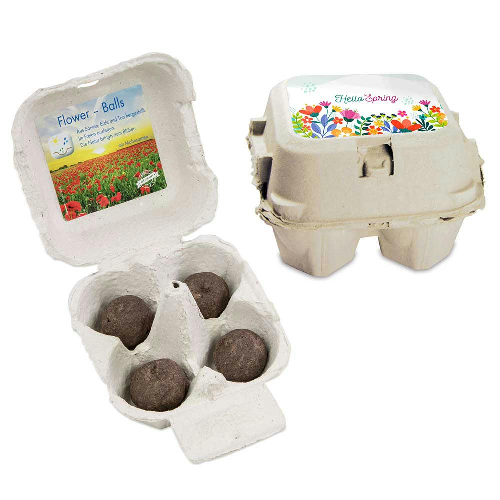 Product image Das Grüne vom Ei - Flower-Ball Box - Sommerblumenmischung Werbeartikel