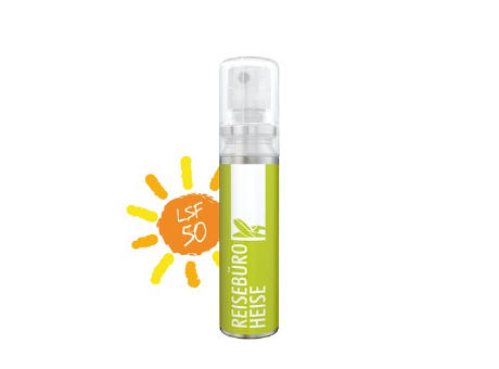 20 ml Pocket Spray - Sonnenschutzspray LSF 50 - Body Label Werbeartikel