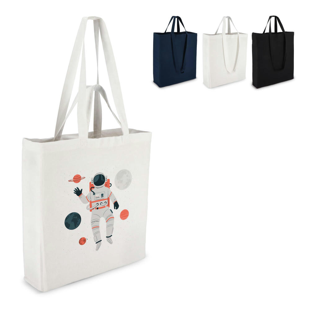 Product image Tragetasche aus Baumwolle OEKO-TEX® 38 x 10 x 42cm 140g/m² Werbeartikel