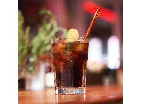 Strohhalm-Set aus 6 Glas-Trinkhalmen mit Reinigungsbürste Werbeartikel