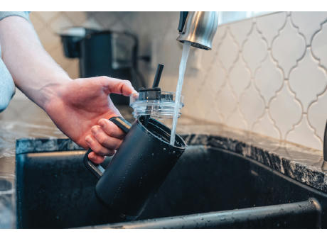 Cube Becher aus RCS recyceltem Stahl 800ml bedrucken