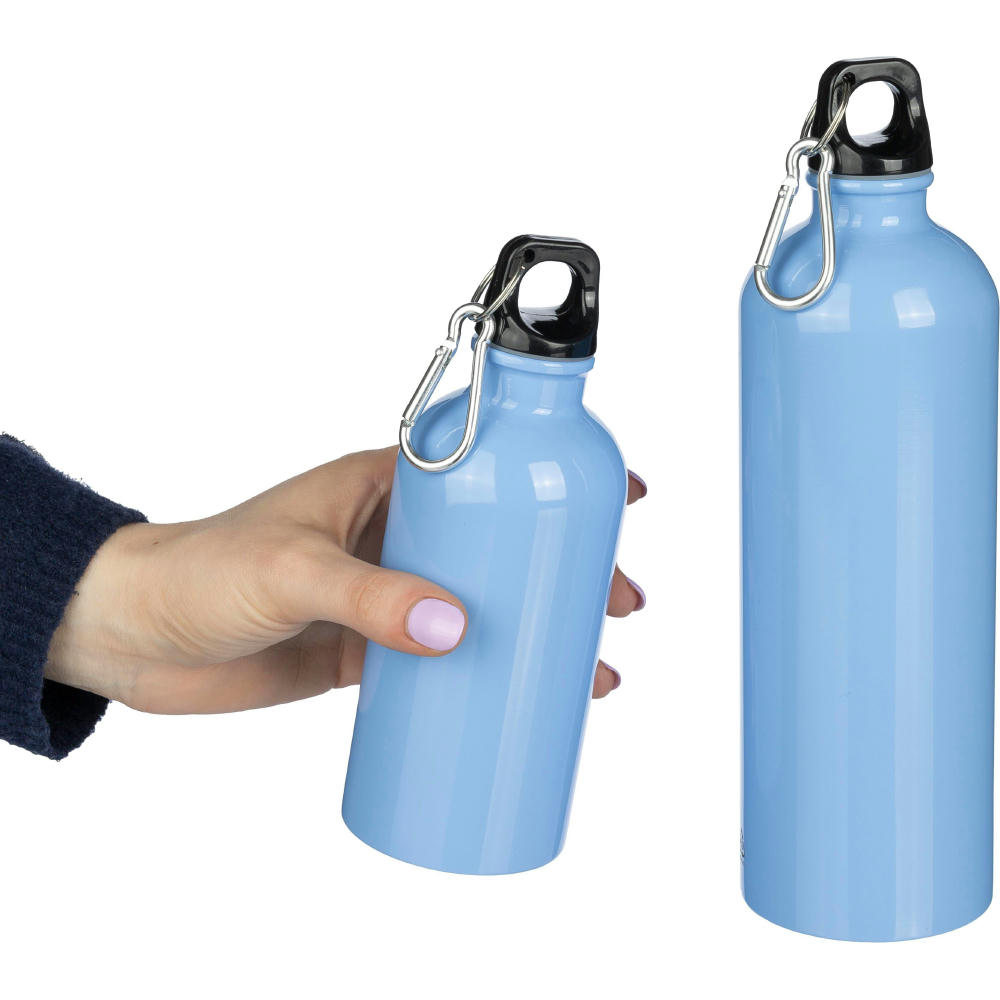 Einwandige Flasche aus recyceltem Edelstahl (400 ml) Sable Werbeartikel