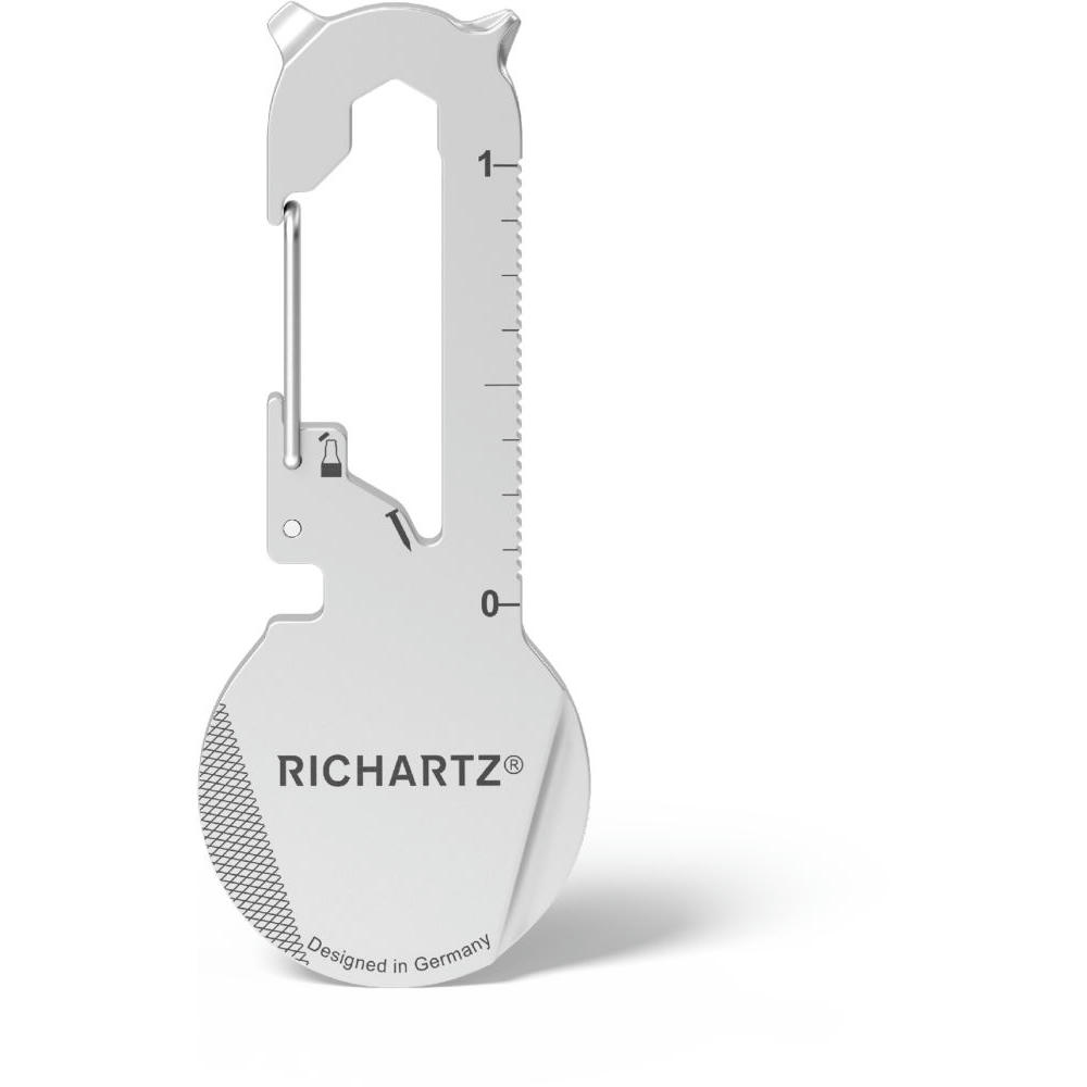 RICHARTZ KEY ORGANIZER modern-1: Schlüsselorganizer mit Karabiner, Lineal und runder Scheibe – Werbeartikel mit Logo