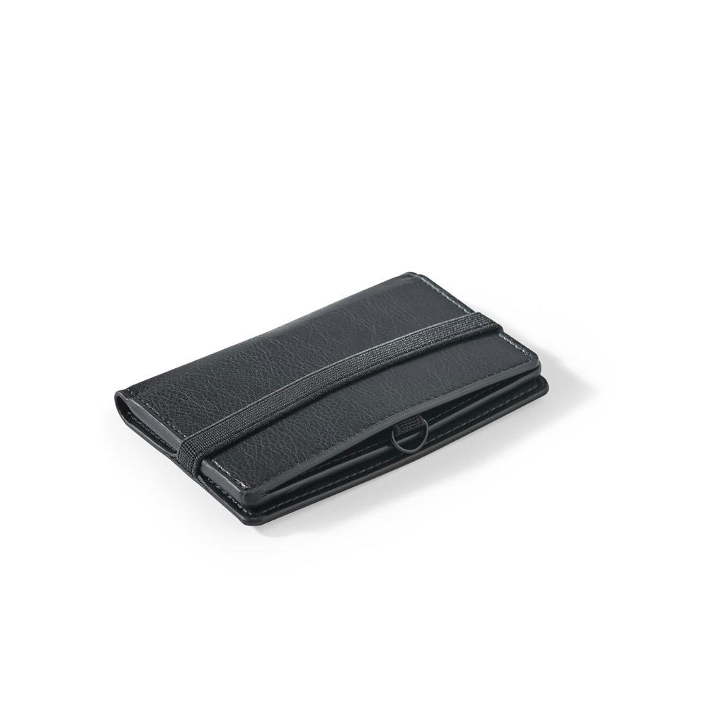Product image GLENN. PU-Kartenhalter mit elastischem Verschluss Werbeartikel