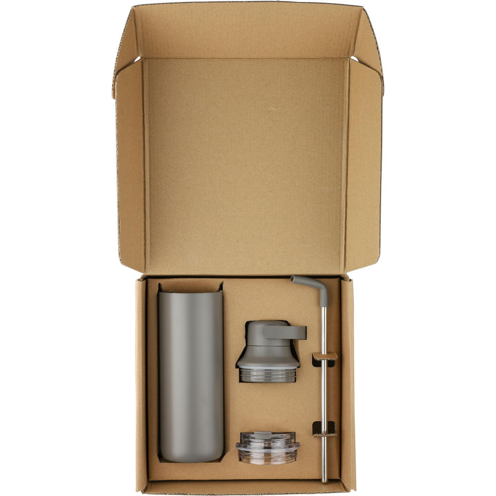 Doppelwandige Edelstahl-Trinkflasche (500 ml) Omari Werbeartikel