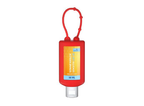 Product image 50 ml Bumper rot - Sonnenmilch LSF 30 (sensitiv) - Body Label Werbeartikel