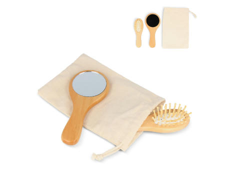 Product image Schima superba Holz Pinsel & Spiegel Set Werbeartikel