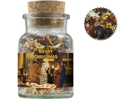 Weihnachts Gewürzmischung Wild, ca. 60g, Korkenglas Werbeartikel