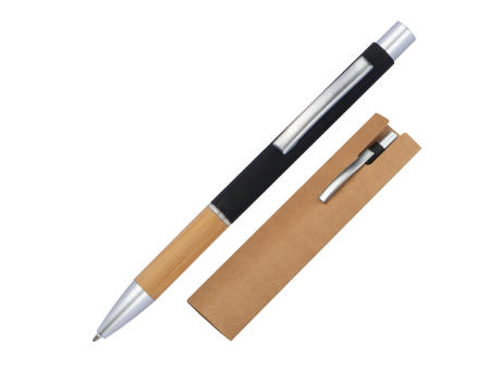 Product image Aluminium Kugelschreiber mit Bambusgriffzone Werbeartikel