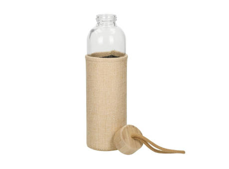 Product image Glasflasche mit Hülle "Natural", 0,7l bedrucken