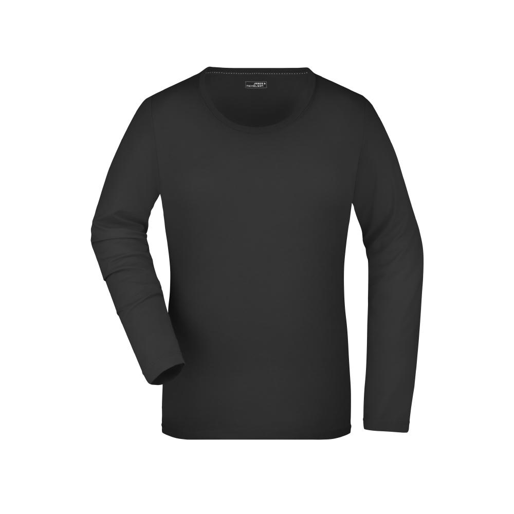 Ladies' Stretch Shirt Long-Sleeved - Langarm Shirt aus weichem Elastic-Single-Jersey Werbeartikel
