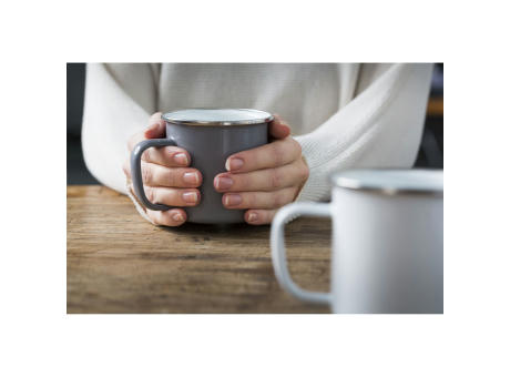 Product image Retro Silver Emaille Tasse 350 ml bedrucken