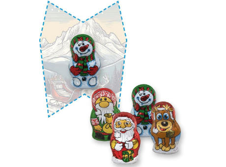 Product image Schoko-Weihnachts Mix, ca. 7g, Flyer Mini eigene Form bedrucken