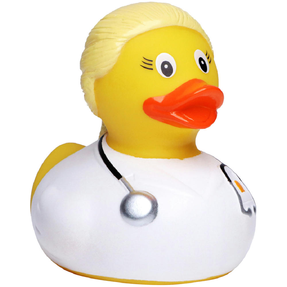 Product image Quietsche-Ente Ärztin, blond Werbeartikel
