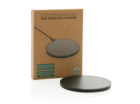 10W Wireless Charger aus RCS Standard recyceltem Kunststoff Werbeartikel