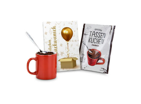 Product image Geschenkartikel / Präsentartikel: Tassenkuchen Schokolade 70 g, Herzlichen Glückwunsch Werbeartikel