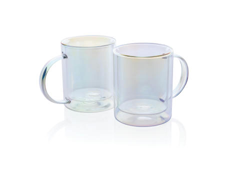 Doppelwandiger Deluxe-Becher aus galvanisiertem Glas bedrucken