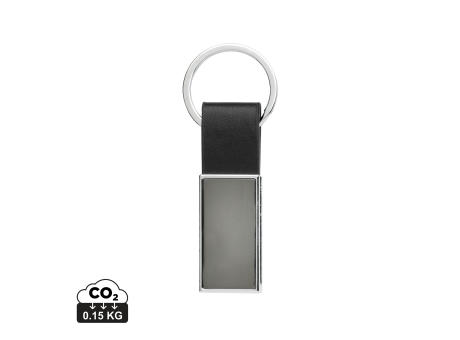 Schicker PU Schlüsselanhänger aus RCS recyc. Zinklegierung bedrucken