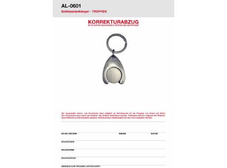 Schlüsselanhänger TROPFEN mit Lasergravur 1-seitig bedrucken