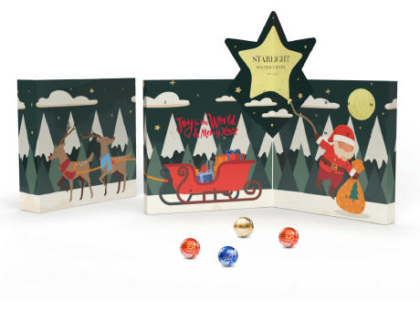 Lindt Adventskalender "Buch" Pop-Up Eco Werbeartikel