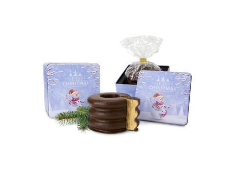 Product image Geschenkset / Präsenteset: Baumkuchen in Weihnachtsdose Werbeartikel