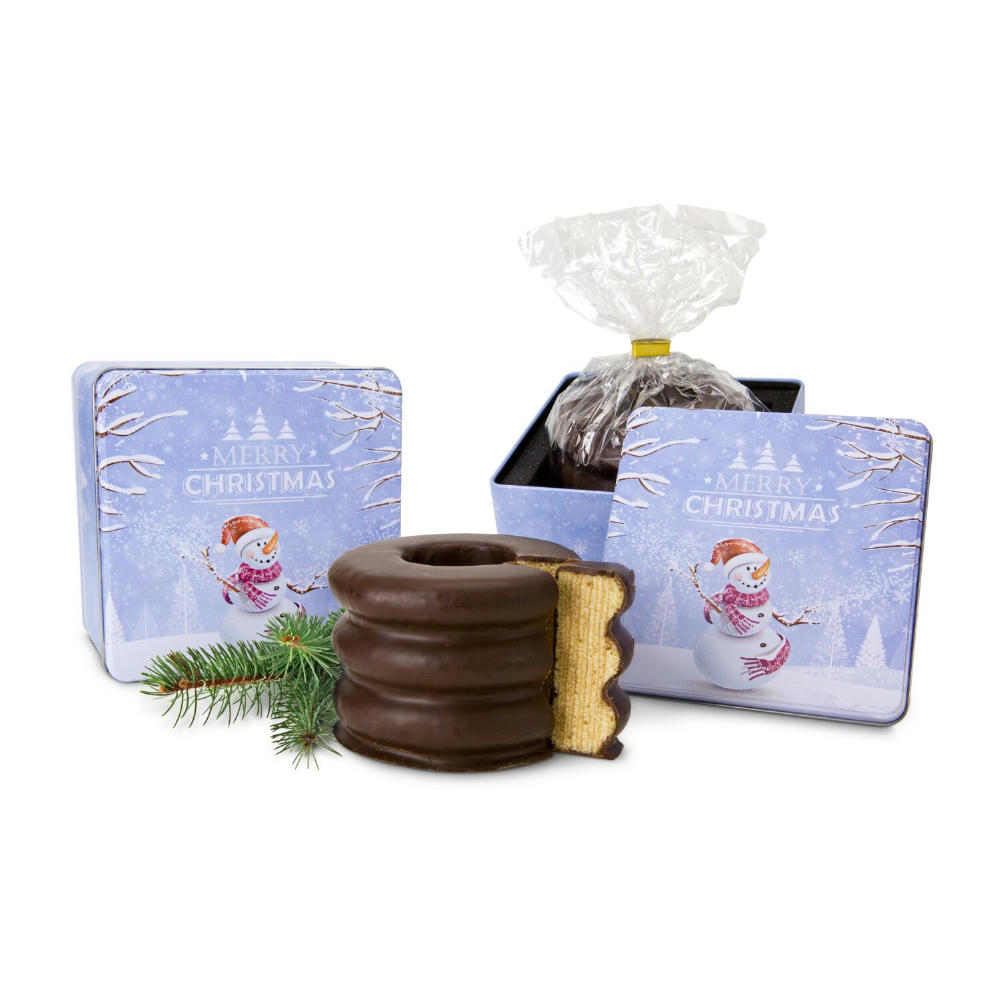 Product image Geschenkset / Präsenteset: Baumkuchen in Weihnachtsdose Werbeartikel