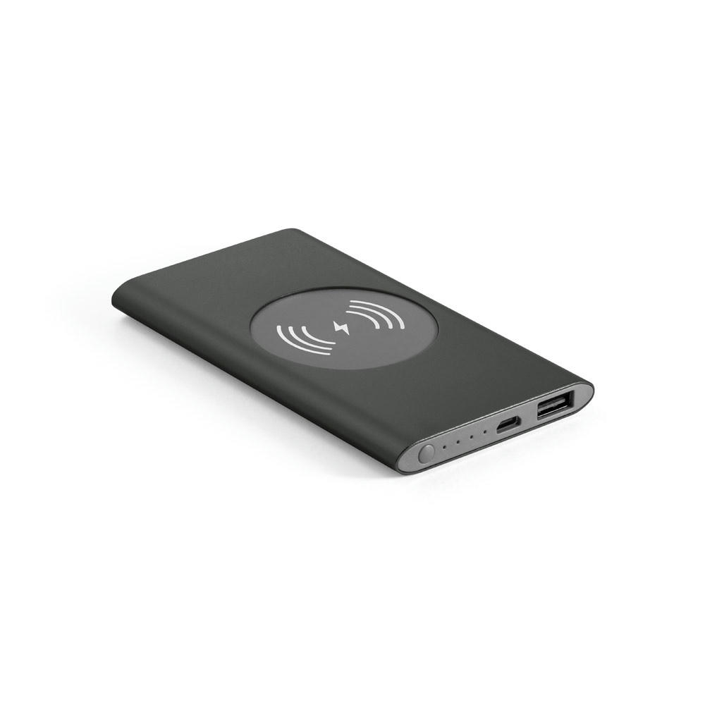 Product image CASSINI. Powerbank 4'000 mAh mit 5W wireless Ladegerät aus Recyceltes Aluminium (100 % rAL) Werbeartikel