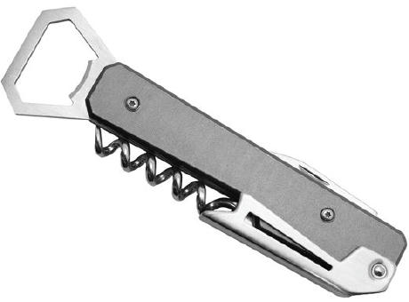 Kombiflaschenöffner ‘Hexagone’, clear Werbeartikel