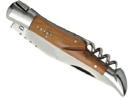 Taschenmesser 'Tradition', 11cm, Korkenzieher, Olivenholz Werbeartikel