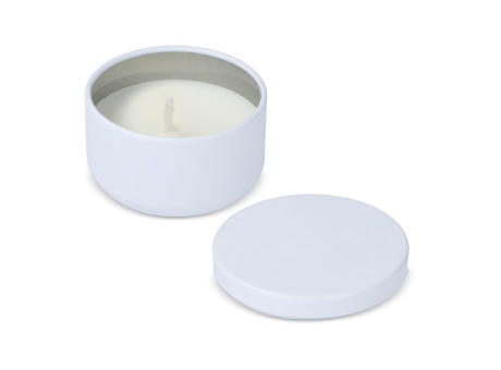 Asana unparfümierte Kerze auf Pflanzenbasis in recycelter Dose Werbeartikel