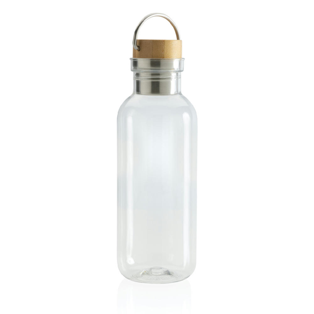 RCS rPET Flasche with Bambusdeckel und Griff Werbeartikel