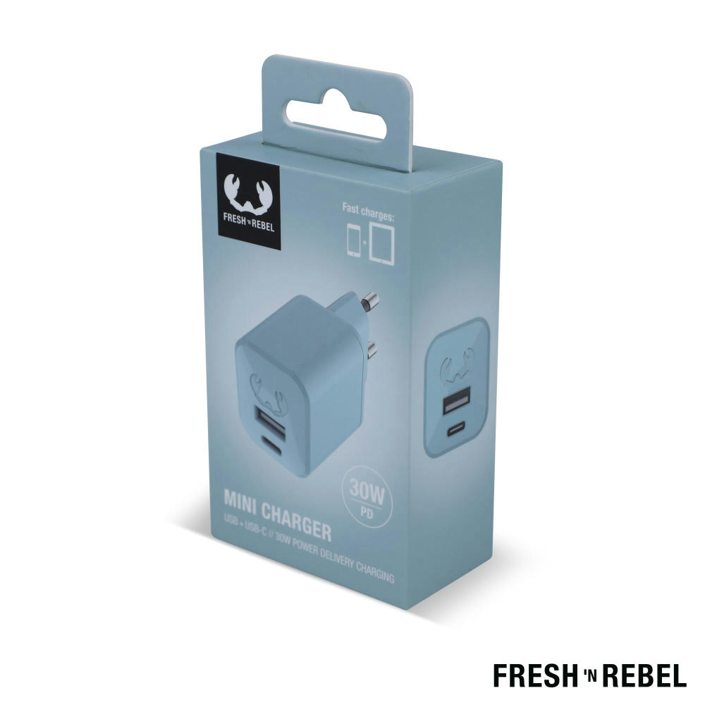 2WC30 I Fresh 'n Rebel Mini Charger USB-C + A PD // 30W Werbeartikel