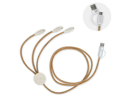  Cork 3 in 1 PD charging &amp; data cable Werbeartikel