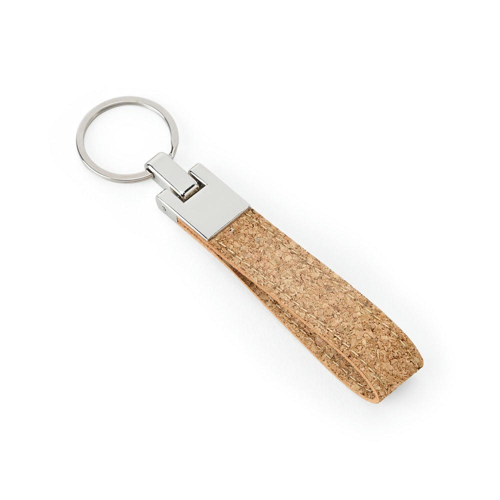 Product image EVANS. Set bestehend aus einem Kugelschreiber und einem Schlüsselanhänger, beide aus Metall und Kork Werbeartikel