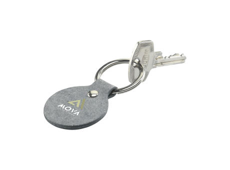 Recycled Denim Textile Keyring Round Schlüsselanhänger bedrucken