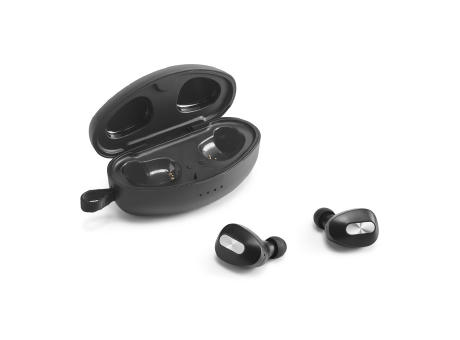 DESCRY. kabellose In-Ear Kopfhörer aus Metall und ABS inkl. Ladegerät Werbeartikel