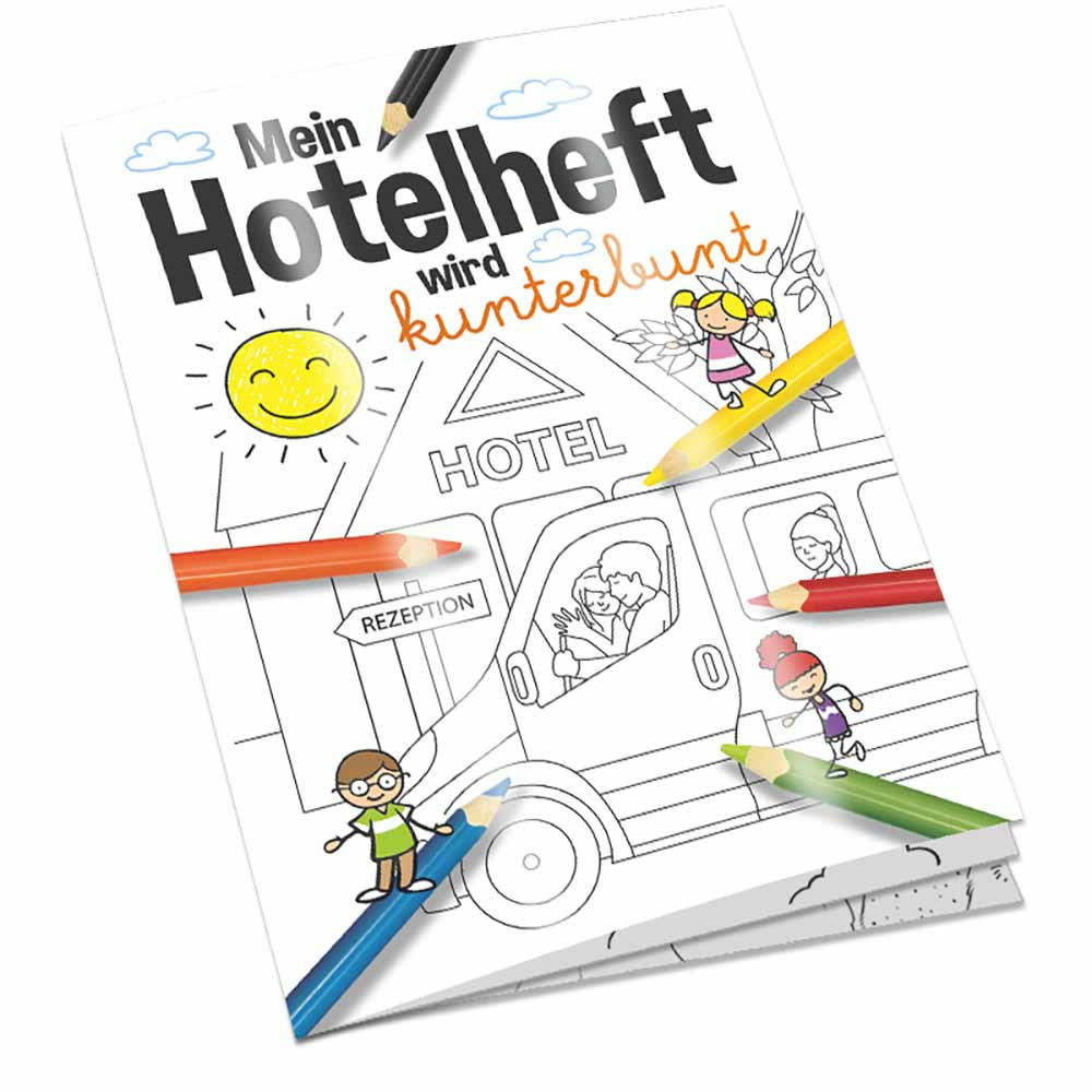Malbuch / Mal-Set A6 - Hotel - Malbuch neutral Werbeartikel