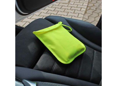 Warnwesten-Set Recycling, bedruckter Beutel Werbeartikel