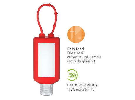 50 ml Bumper rot - Duschgel Ingwer-Limette - Body Label Werbeartikel