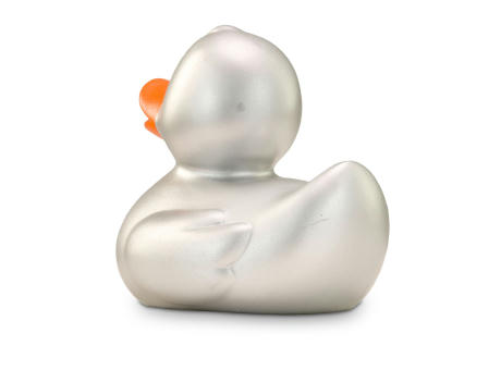 Werbeente Sylvie Silber, ca. 8 cm Werbeartikel