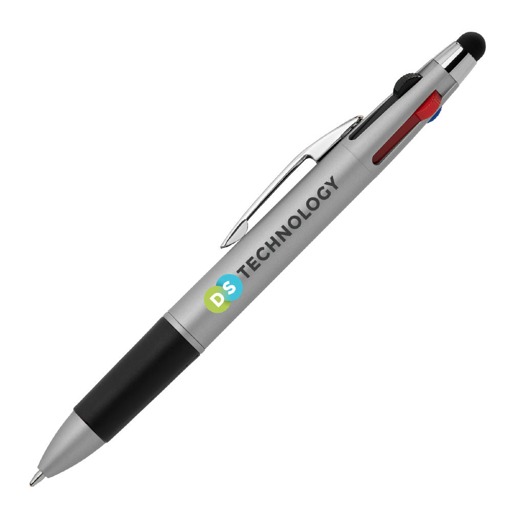 Quattro Softy Metallic Multi-Tinten Kugelschreiber - m/Stylus Werbeartikel