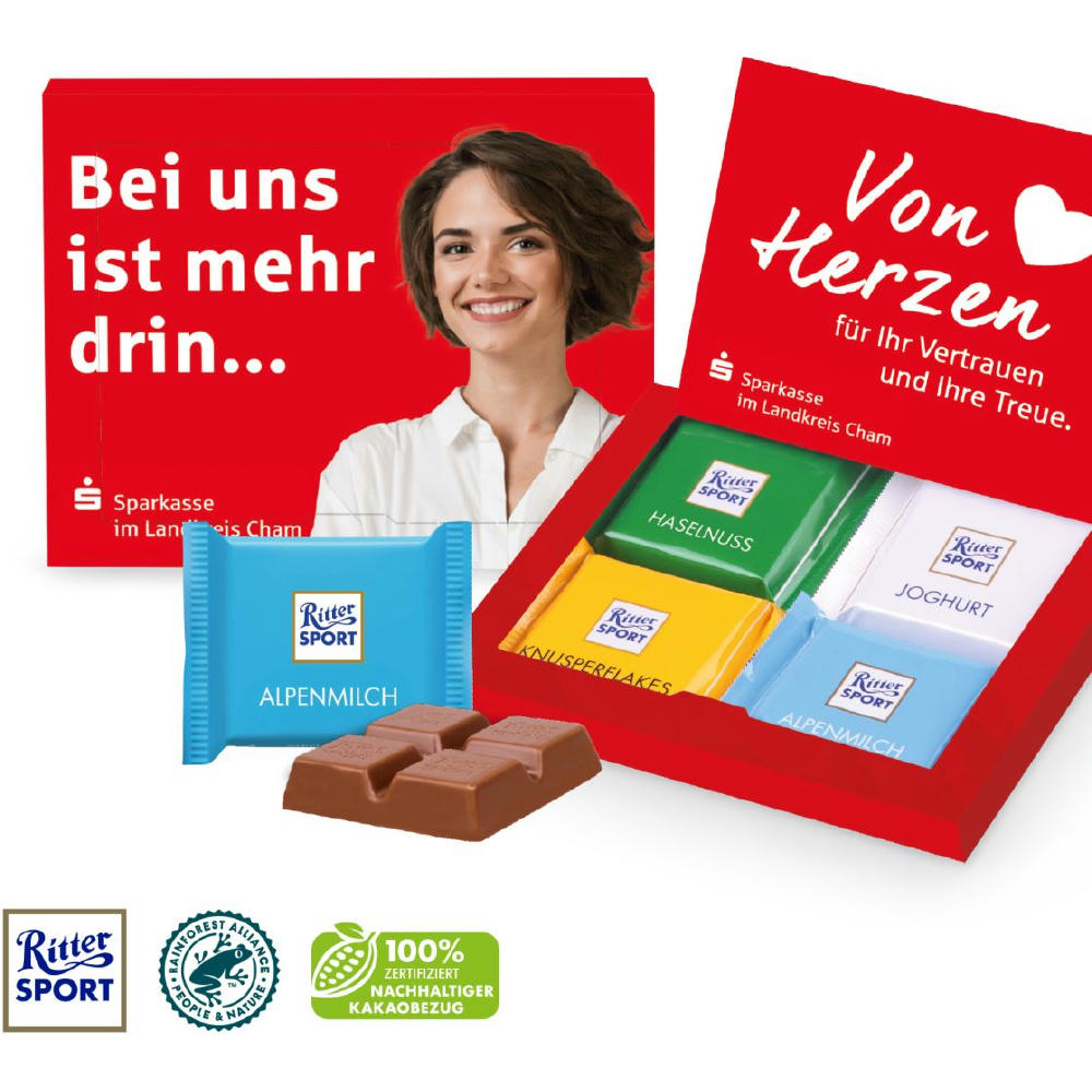 GRUßKARTE MIT RITTER SPORT SCHOKOLADE Werbeartikel