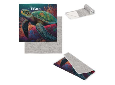 Schnelltrocknendes Golfhandtuch mit Haken R-PET 30 x 30 cm Sublimation Werbeartikel