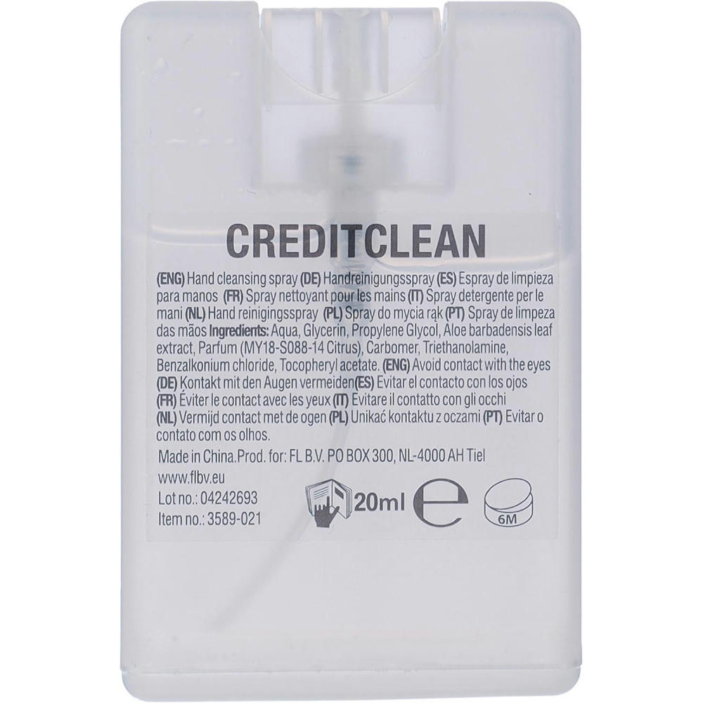 Handreinigungsspray Creditclean Werbeartikel