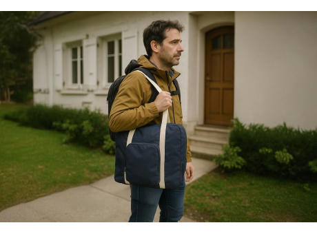 Faltbare Reisetasche 'Tenerife', Polycotton Mitternachtsblau bedrucken