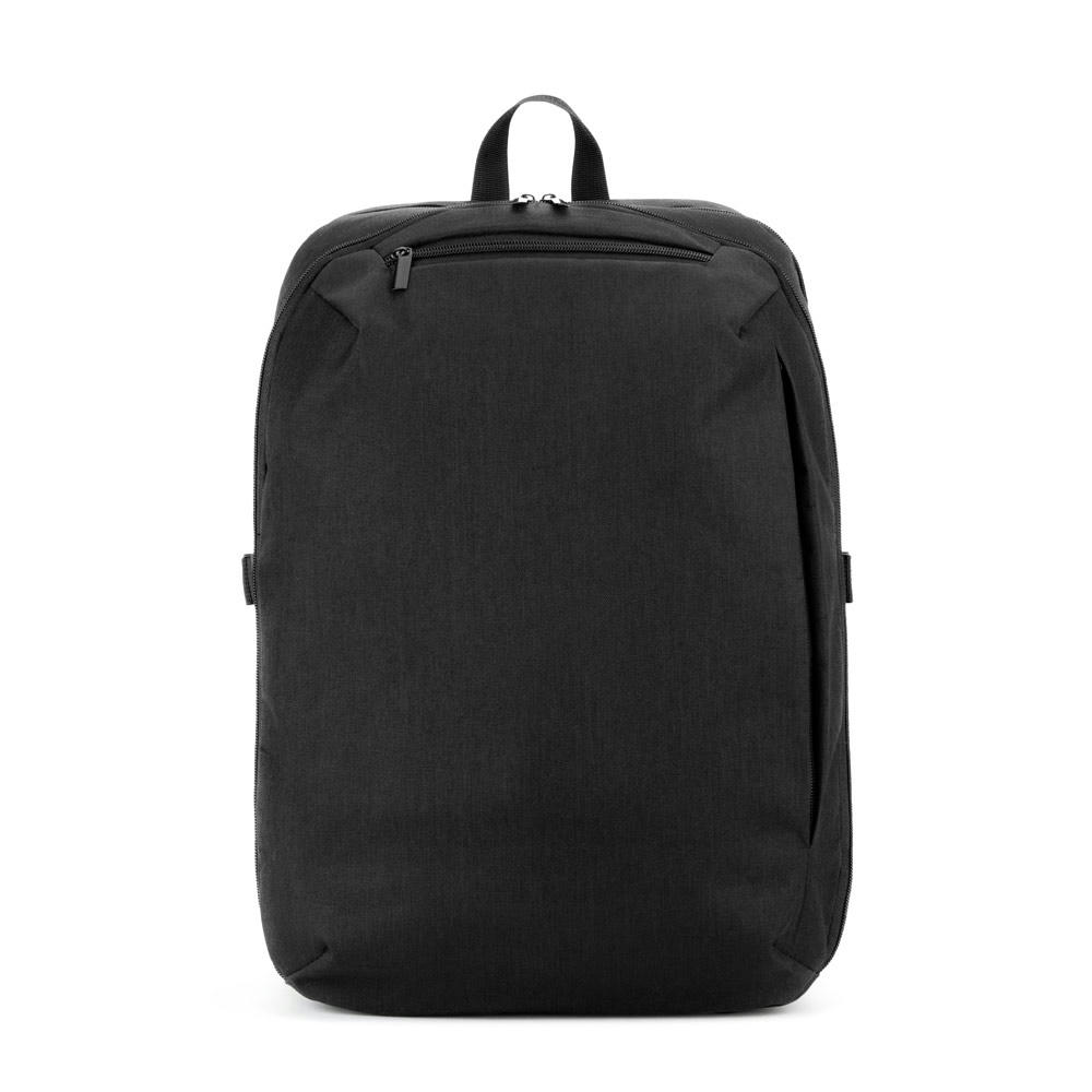 UDINE. Rucksack mit komplett öffnendem Fach aus recyceltem 300D Polyester, 16" Werbeartikel