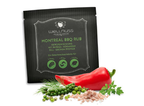 Portionsbeutel Gewürzmischung Montreal BBQ Rub Werbeartikel