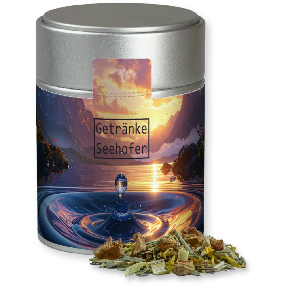 Product image Kräutertee Seelenwohl, ca. 30g, Metalldose Midi silber Werbeartikel