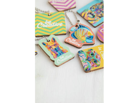 Schlüsselanhänger in Sonderform CreaFob Wood bedrucken